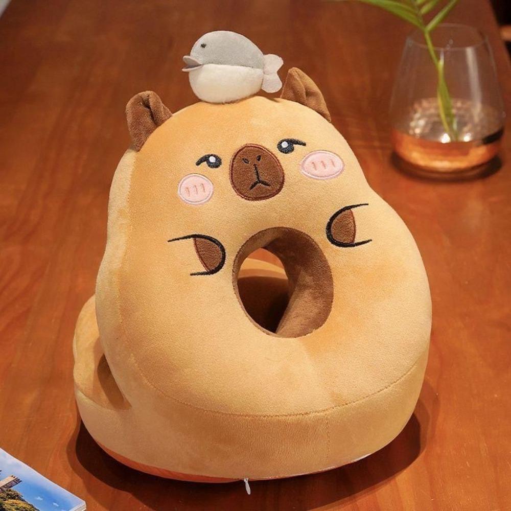 Super Soft Capybara Office Nap Pillow Double-sided Capybara Neck Pillow Hand Warmer Pillow  Office