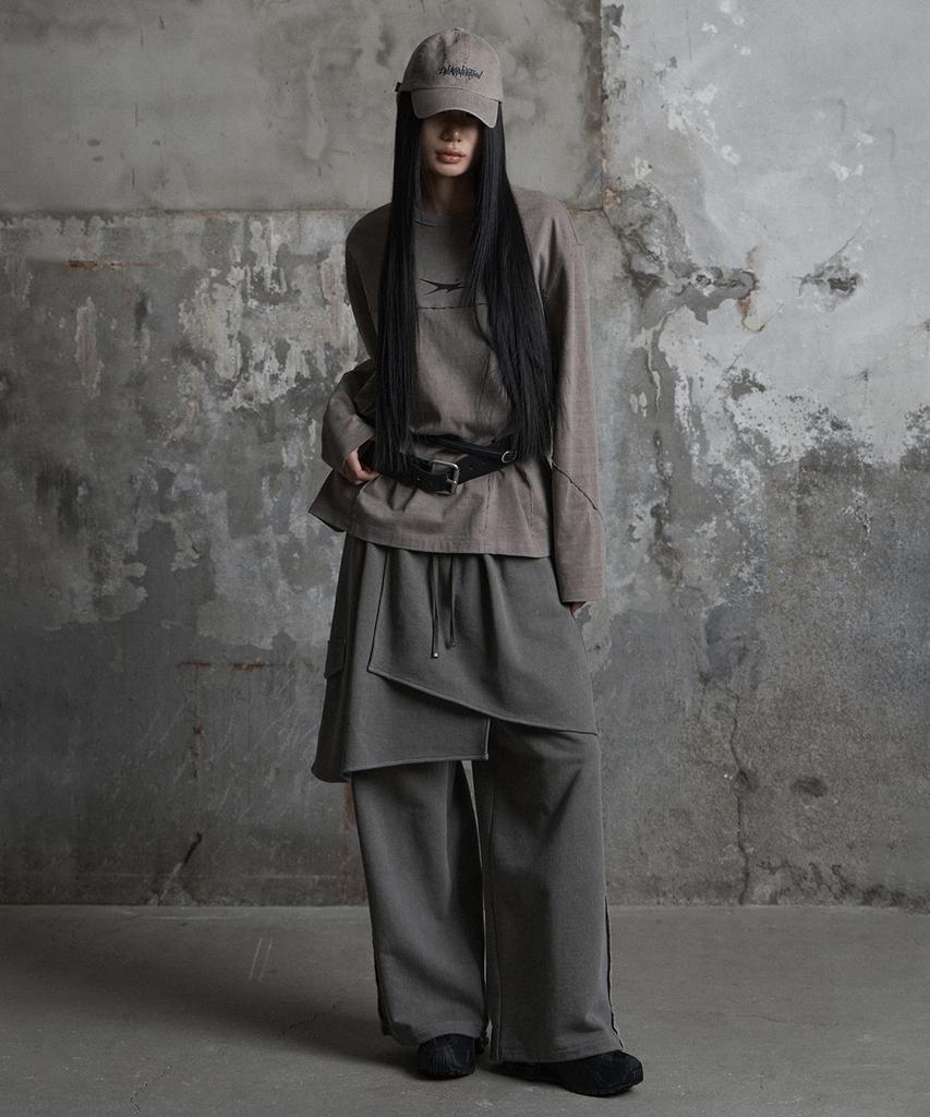 Jenyujeu Layers Wrap Sweatpants - Ash Gray