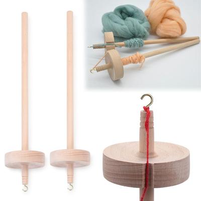 Hot Sell Storage Tools Beginners Handmade Solid Wooden Drop Spindle Whorl Yarn Spin