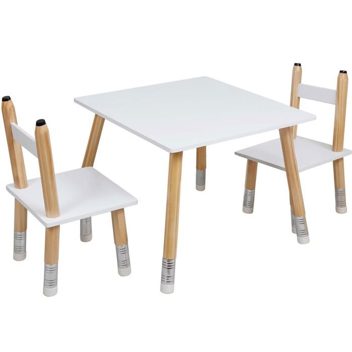 TABLE ET 2 CHAISES CRAYON