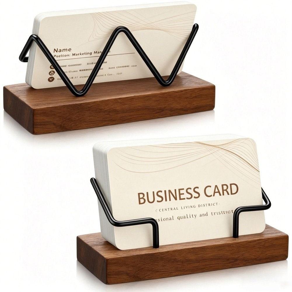 Multiple Styles Name Card Stand Wooden Desktop Card Holder Desk Card Display Rack  Hotel
