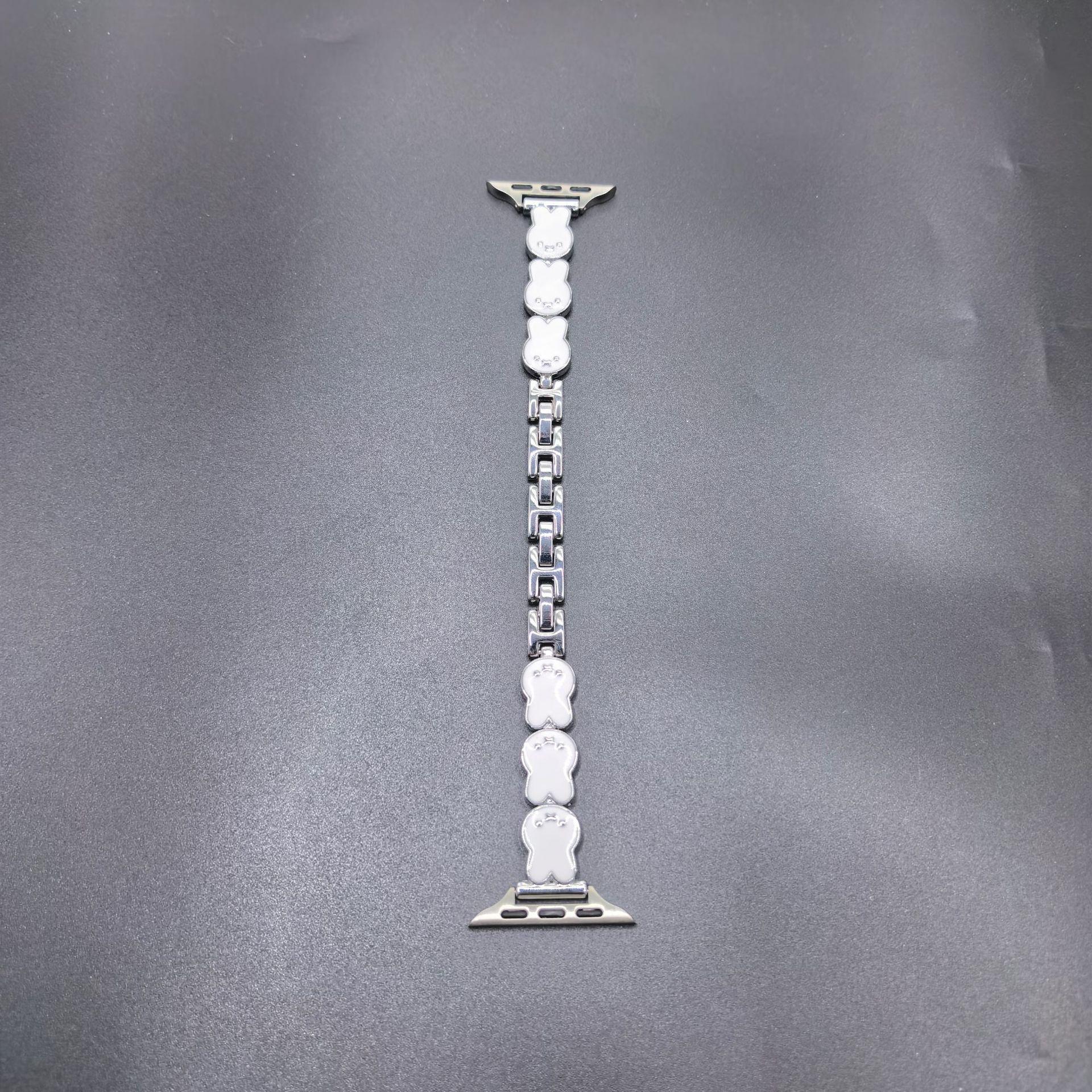 

Miffy White Rabbit Metal Bracelet for Apple Watch Band 42-49mm серебряный