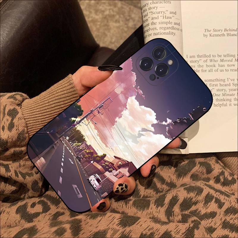 Anime Handmålat Huslandskap Mobilskal För Iphone 8 7 6 6s Plus X Se 2020 Xr Xs 14 11 12 13 Mini Pro Max Mobilskal