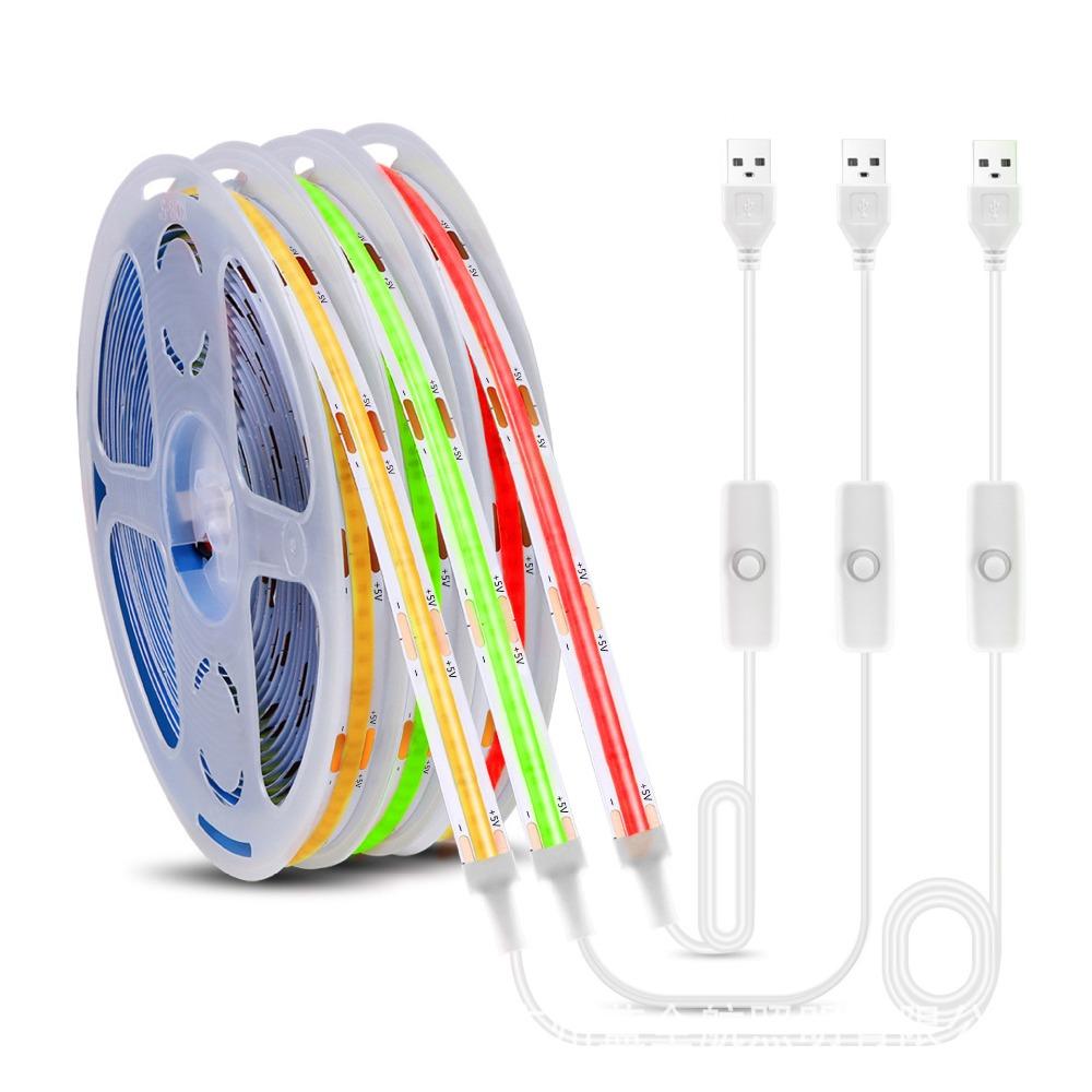 White USB 5V Led Lights Flexible Tape Lights New COB Led Strip Lights  Home