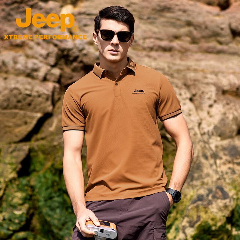 JEEP Men s Outdoor Sun Protection Quick-Dry Short Sleeve Polo Shirt 4XL