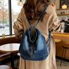 Modischer Denim-Rucksack Damen Multifunktional Große Kapazität Lässige Umhängetasche Bequem und Vielseitig Beuteltasche Frühling