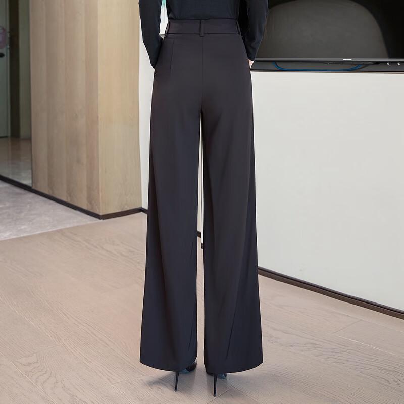 Women's High-Waist Draped Wide-Leg Casual Pants