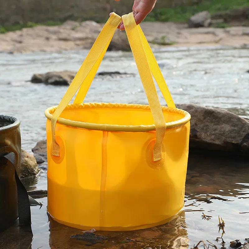 

Outdoor Water Bucket Multi Functional Portable Folding Water Bucket Large Capacity Travel Camping Picnic Storage YLE2 yellow