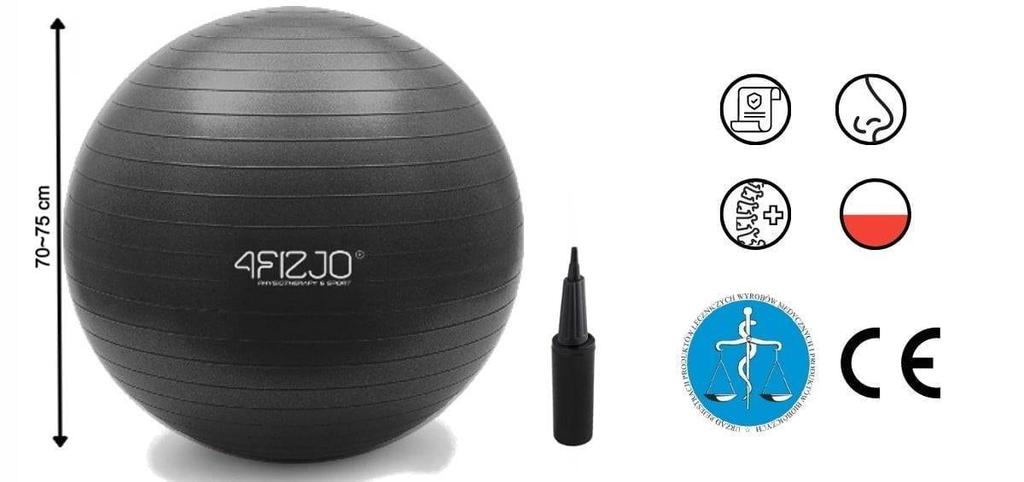 85 cm inflatable gymnastic ball - black