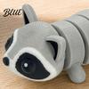 Vivid Detail Ornament 3D Printed Raccoon Figurine Decoration with Movable Joints, Cute Articulated Joint Toy Animal Desktop Ornament, Stress