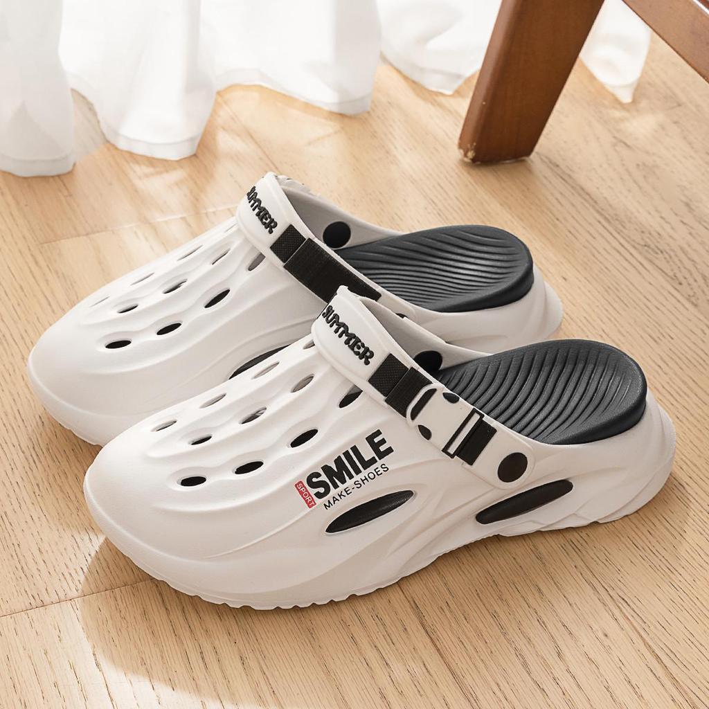 סנדלי קבקבי חוץ לגברים עם סוליה עבה מונעת החלקה - שקטים, ללא ריח, נוחות קיץ לנהיגה והליכה