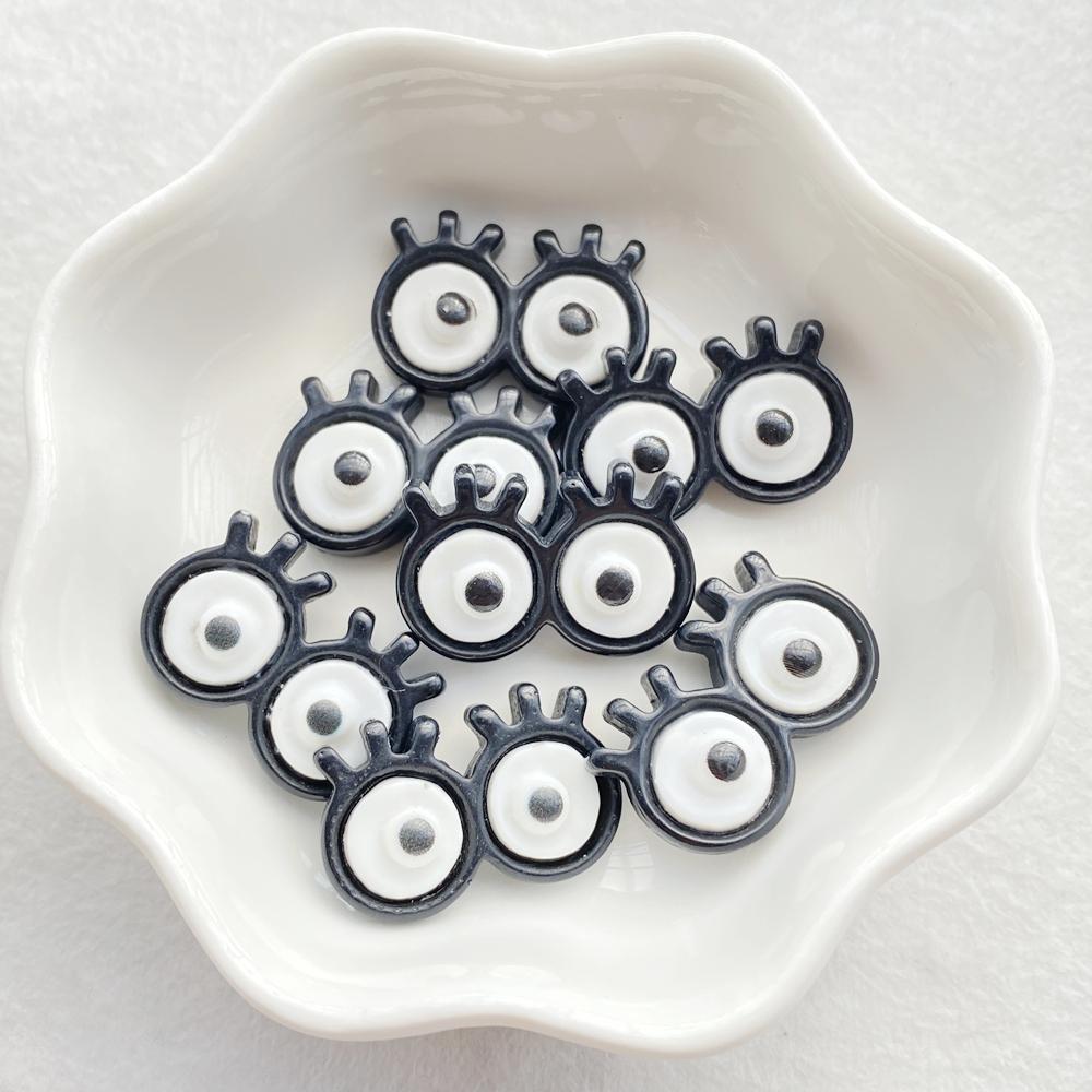 20pcs Colorful Kawaii Cartoon Animal Eyes Series Flat back Resin Scrapbooks Figurines DIY Decor Crafts