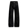 American retro original cow embroidered black jeans men's and women's niche splicing cleanfit versatile straight trousers