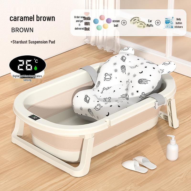 Foldable Antibacterial Toddler Bathtub – Large, Thickened Sit-in Baby Bath Basin for Newborns