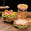 1PCS Ceramic Lotus Candlestick Household Buddha Seven Star Butter Lamp Holder Buddha Utensils