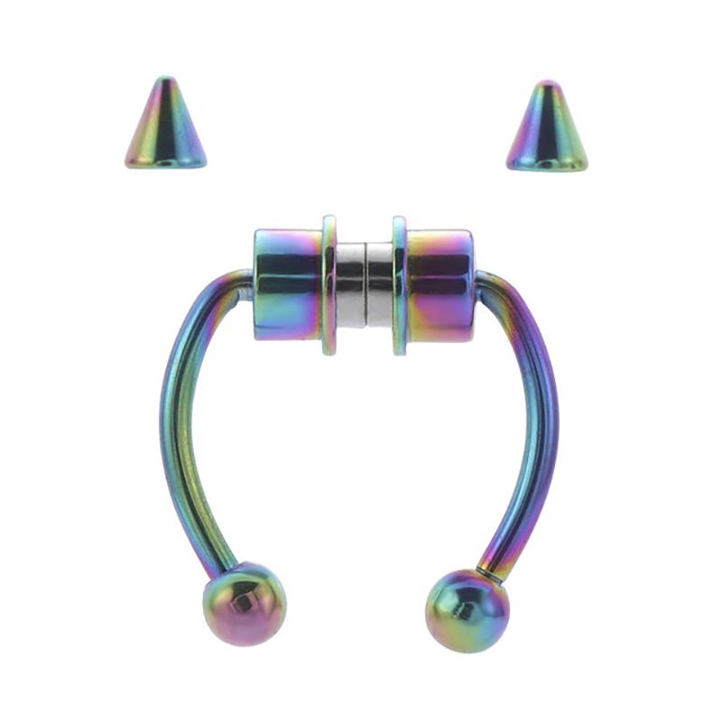 1pcs U Shaped Fake Piercing Nose Ring Alloy Nose Piercing Hoop Septum Rings for Women Body Jewelry Gifts Fashion Magnetic