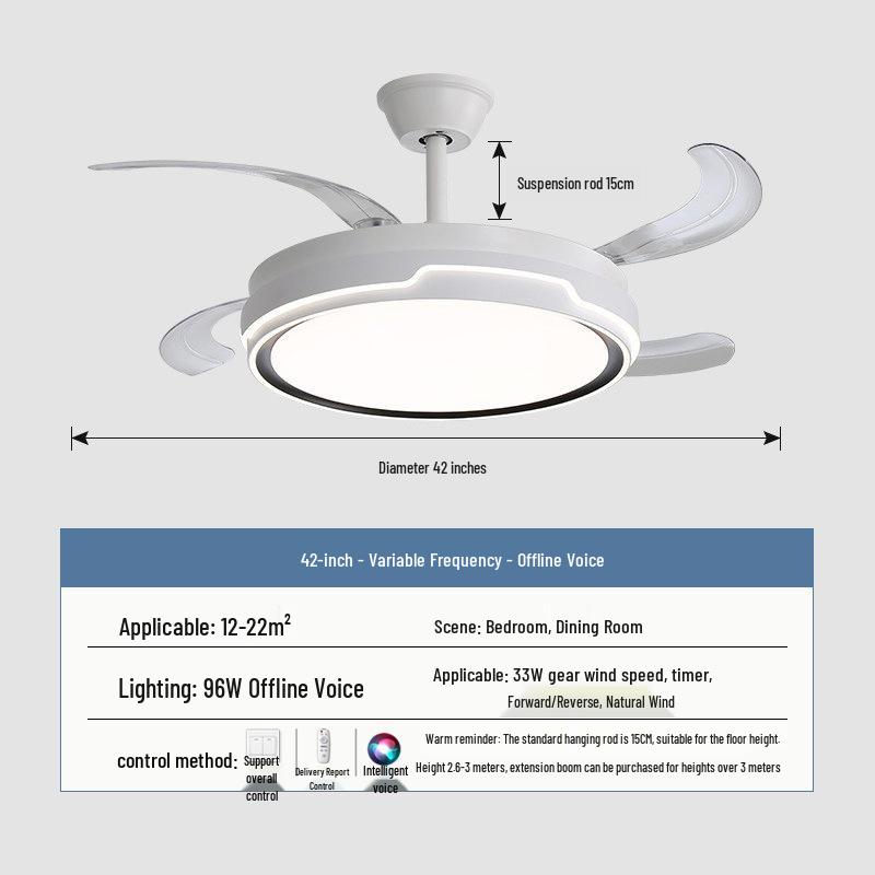 2026 New Model Flush Mount Ceiling Fan with Integrated Light for Living, Dining & Bedroom