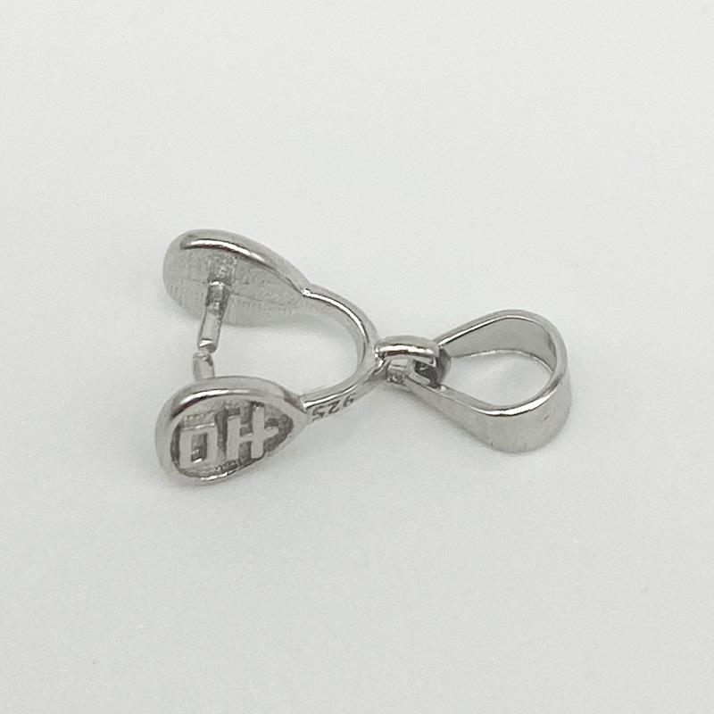 Yansheng S925 Sterling Silver Jadeite Melon Seed Fu Character Peace Buckle Clasp. S925 Silver