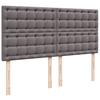 Box Spring Bed with Mattress Gray 180 x 200 cm Faux Leather