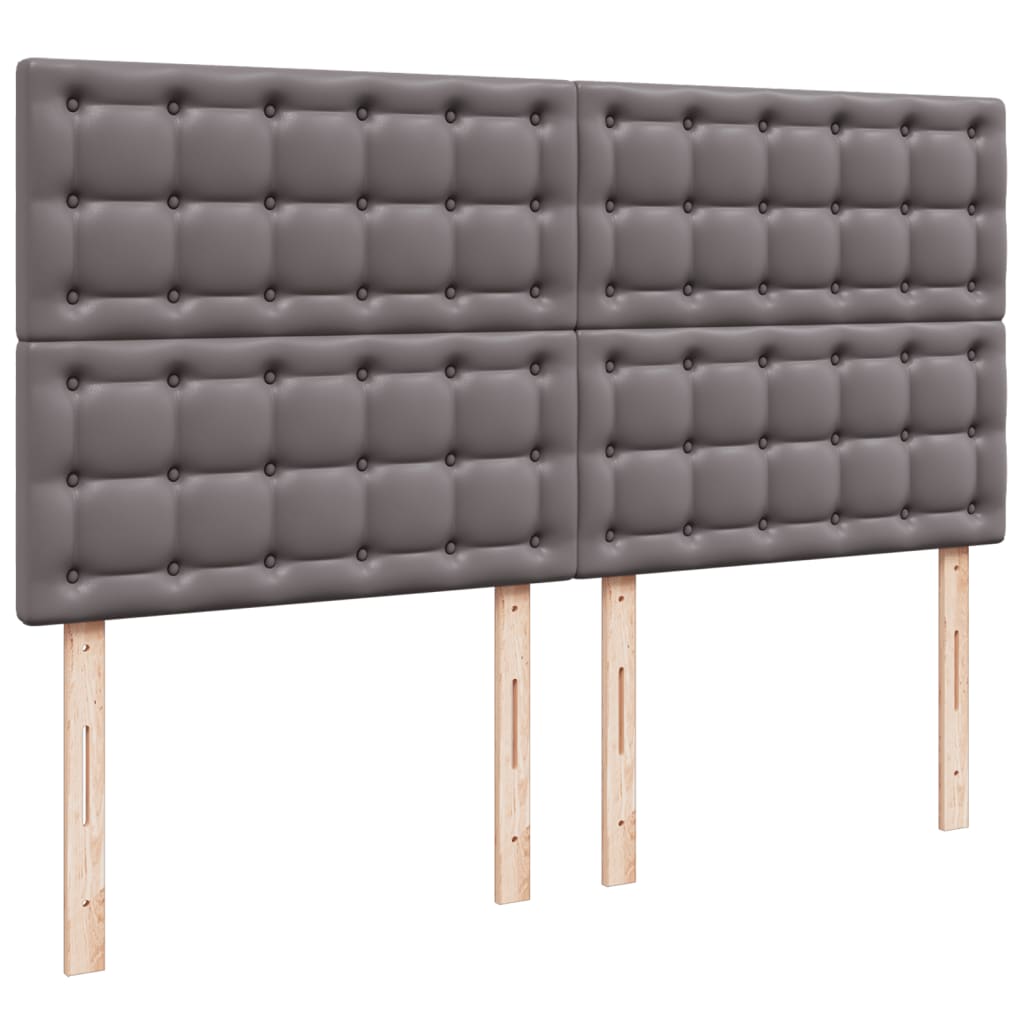 Box Spring Bed with Mattress Gray 180 x 200 cm Faux Leather