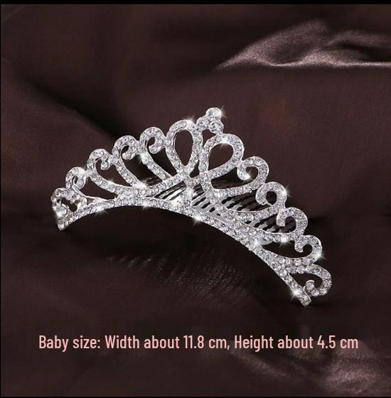 Children's Rhinestone Pearl Crown Hair Comb: Headdress Ornament for Photo Studio or Wedding
