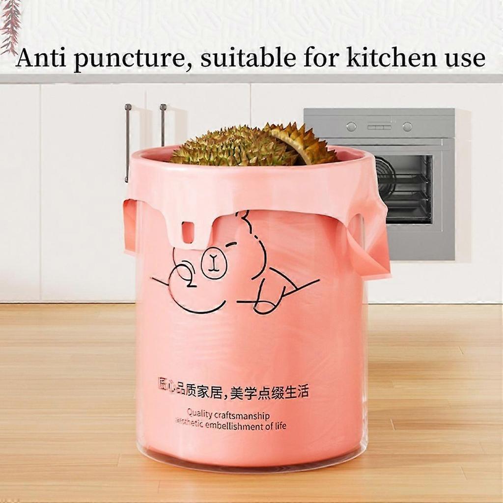 Pink Trash Bags Vest Style Heavy Garbage Bag Duty 50 Count - Leakproof for Kitchen Bathroom Home Office 4pcs