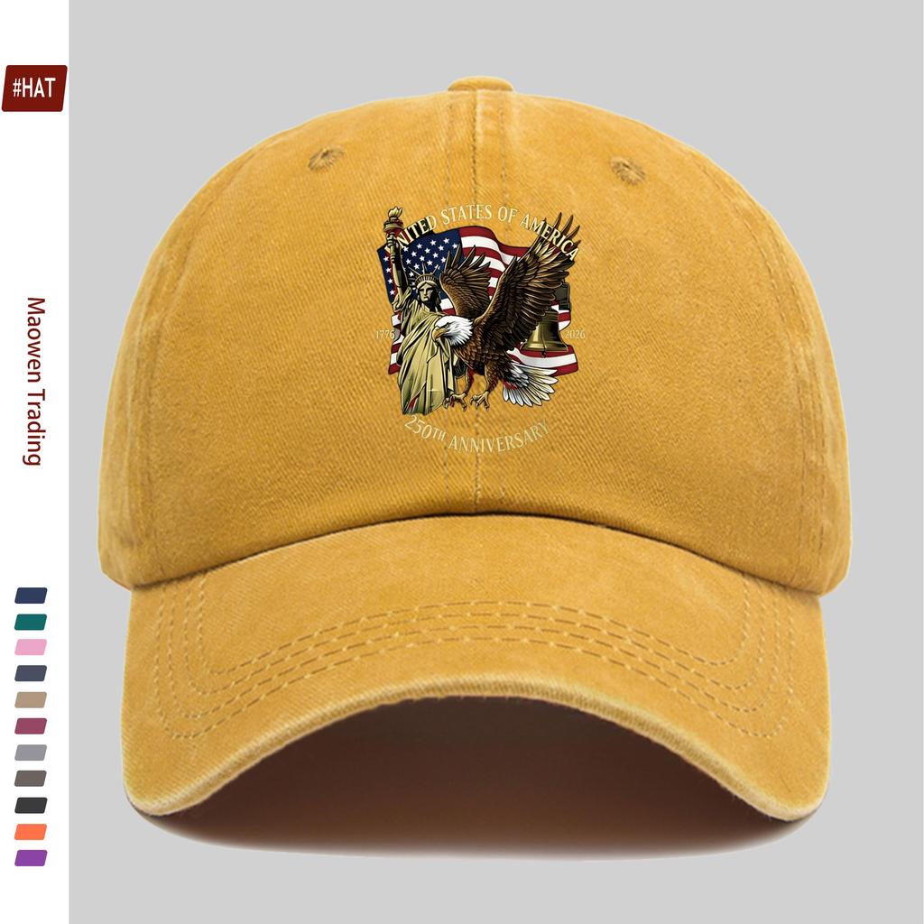 pc US Founding Th Anniversary Commemorative Pattern Printed Baseball Cap US Flag  And Statue of Liberty Pattern Casual D