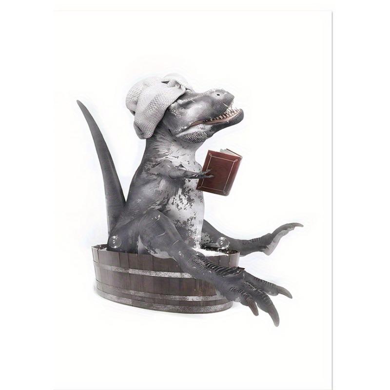 Funny T-Rex Bathroom Wall Decor Poster Perfect Dinosaur Canvas Prints for Bathroom Wall Art Home Decor Paintings