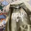 Unisex Heavyweight Fleece Hoodie With Letter Print Soft Suede-like Fabric Oversized Fit Winter Streetwear