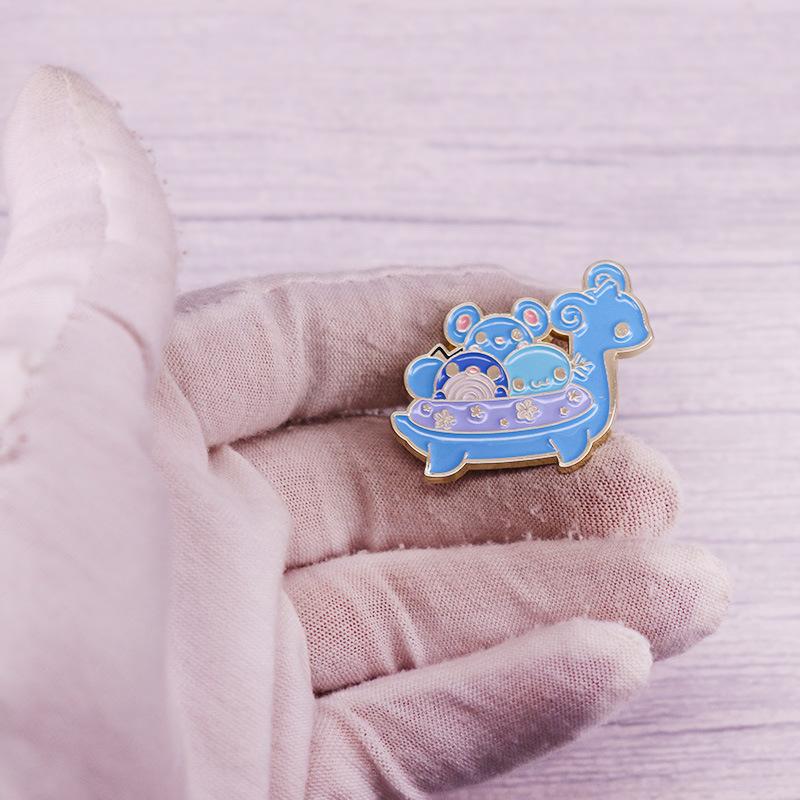Anime Blue Enamel Pin Lapel Pins for Backpacks Badges Cartoon Brooch for Clothes Jewelry Gifts for Friends