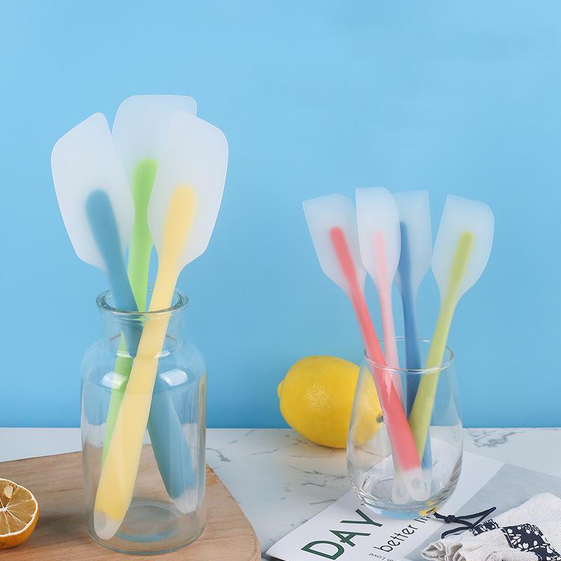 2 Size Flexible Silicone Scraper Heat Resistant Non-stick Translucent Cream Mixing Spatula Kitchen Must-have Gadget