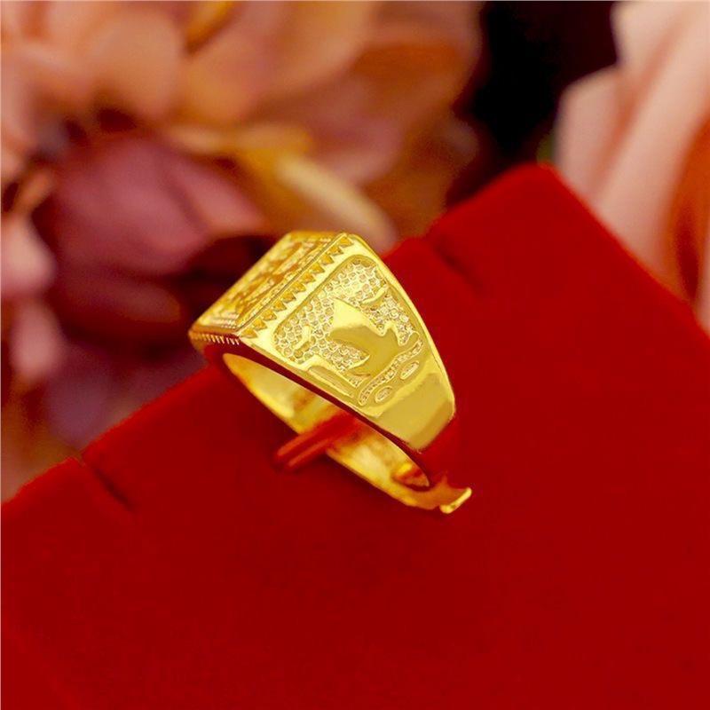 Herren Verstellbarer Dominanter Glücks-Fu Goldsandring