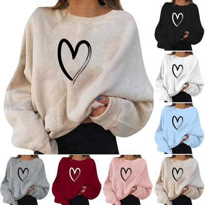 Women's Fashion Casual Solid Color Long Sleeve Valentine's Day Printed Sweater