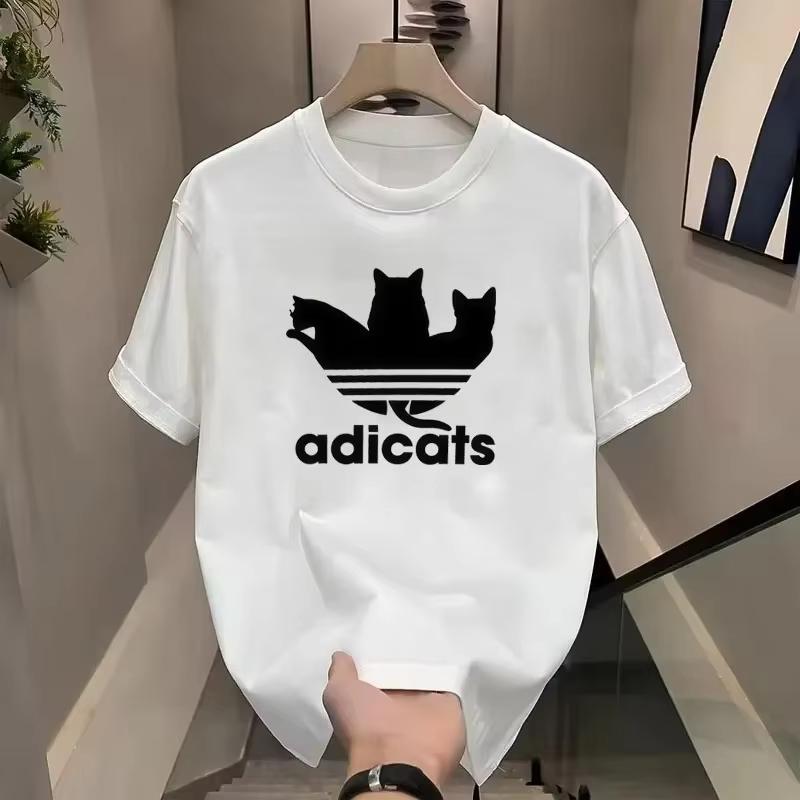 Nero Nuovo ADICATS Creativo Parodia Gatto Divertente Marca Maglietta Cotone Grafica Tee Unisex Unisex Estate Streetwear