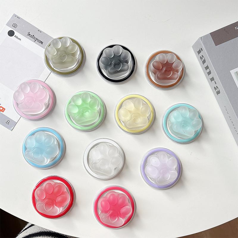 Korean Transparent Solid Color Sandwich Cat Claw Magnetic Suction Bracket Suitable For Magsafe Airbag Bracket Mobile Phone Adsorption Ring