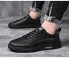 New Men's Autumn Breathable Waterproof Non-slip Black Leather Casual Sneakers