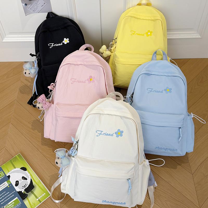 Schoolbag cute solid color college student backpack women 1011 new lightweight junior high school student schoolbag short travel backpack