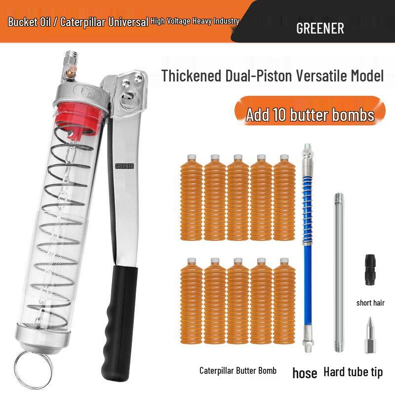 Green Forest High Pressure Excavator Grease Gun - Double Pressure Rod