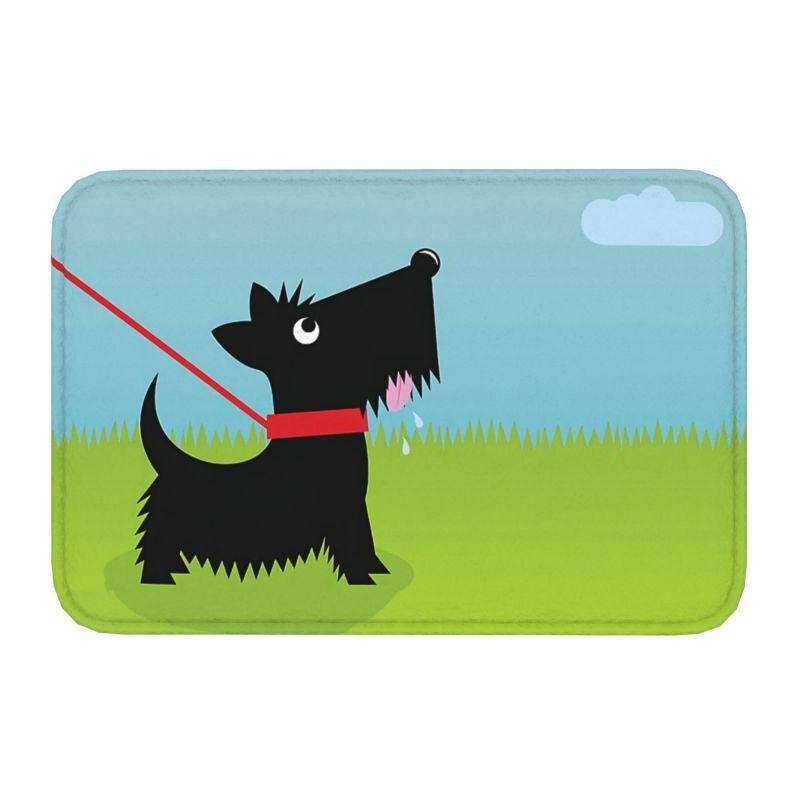 Cute Scottish Terrier Front Door Floor Entrance Mats Indoor Scottie Dog Bath Kitchen Doormat Toilet Carpet Rug Home Decoration