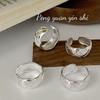 Su Chuang S925 Sterling Silver Rhombus Open Ring - Light Luxury, Versatile Wide Band for Women