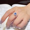 Trendy Sky Blue Topaz Simulated Stone Adjustable Ring for Women