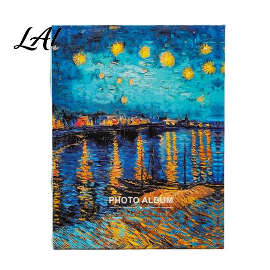 Thick Cardboard Photo Album Oil Painting Style Album Cartoon Slip-In Pocket Kids Memory Book Paper Easy Insert Cover Storage Transparent Sleeves