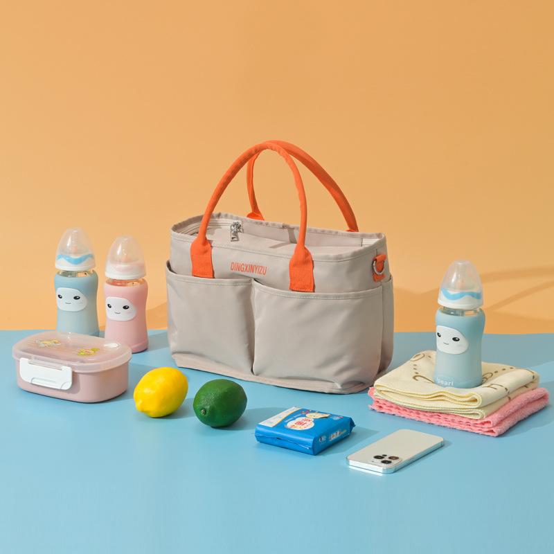 Mode Nylon Tragetasche Damen Schultertaschen Reißverschluss Mama Umhängetaschen Groß Weiß Einkaufstaschen Geldbörsen