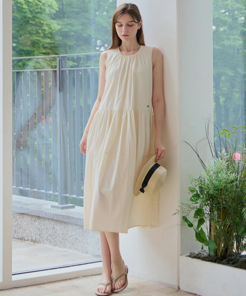 LUSIDA Mood Shirred Sleeveless Dress_2 Colors