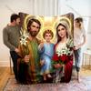 1PC Holy Family with Lilies Print Blanket Warm Soft Fluffy Kids and Adult Sofa Bed Throw Blanket Outdoor Travel Camping RV