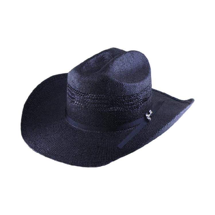 

Adjustable Roll Brims Cowboy Straw Hat Unisex Sun Protective Hat For Adult Teens Travel and Music Festival Gathering чёрный