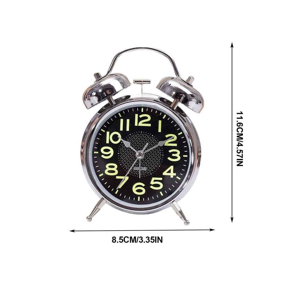 

1pcs Mechanical Alarm Clock 3 Inch Quiet Timer Watch For Seniors Sleepers Bed Desk Room Travel Bedroom Luminous Alarm Clock