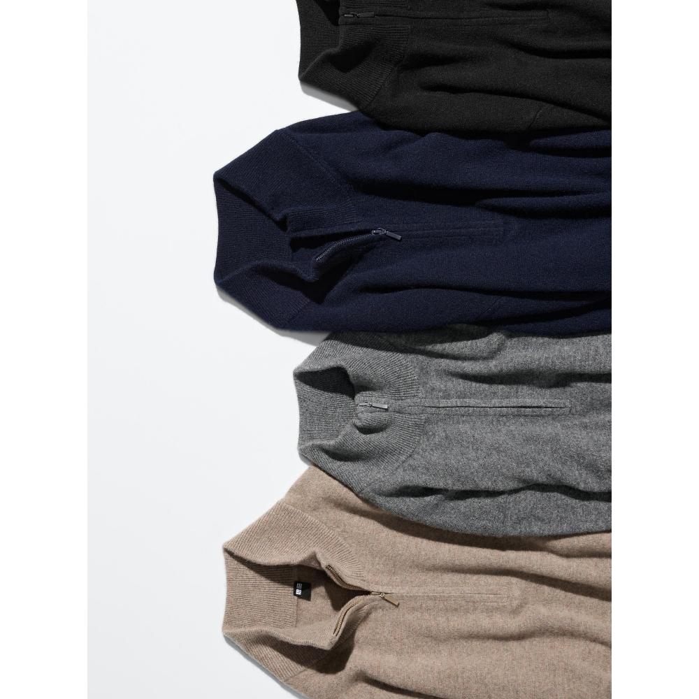 Uniqlo Japanischer Kaschmir Pullover mit halbem Reißverschluss