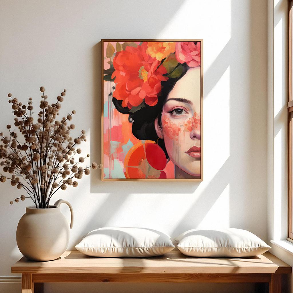 Plakat portret kwiaty