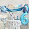 Frozen Princess Elsa Birthday Decor Set with Snowman Balloon and Photo Props